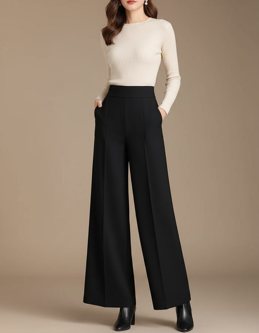 Pantalon A Pince Noir Large - Polyester