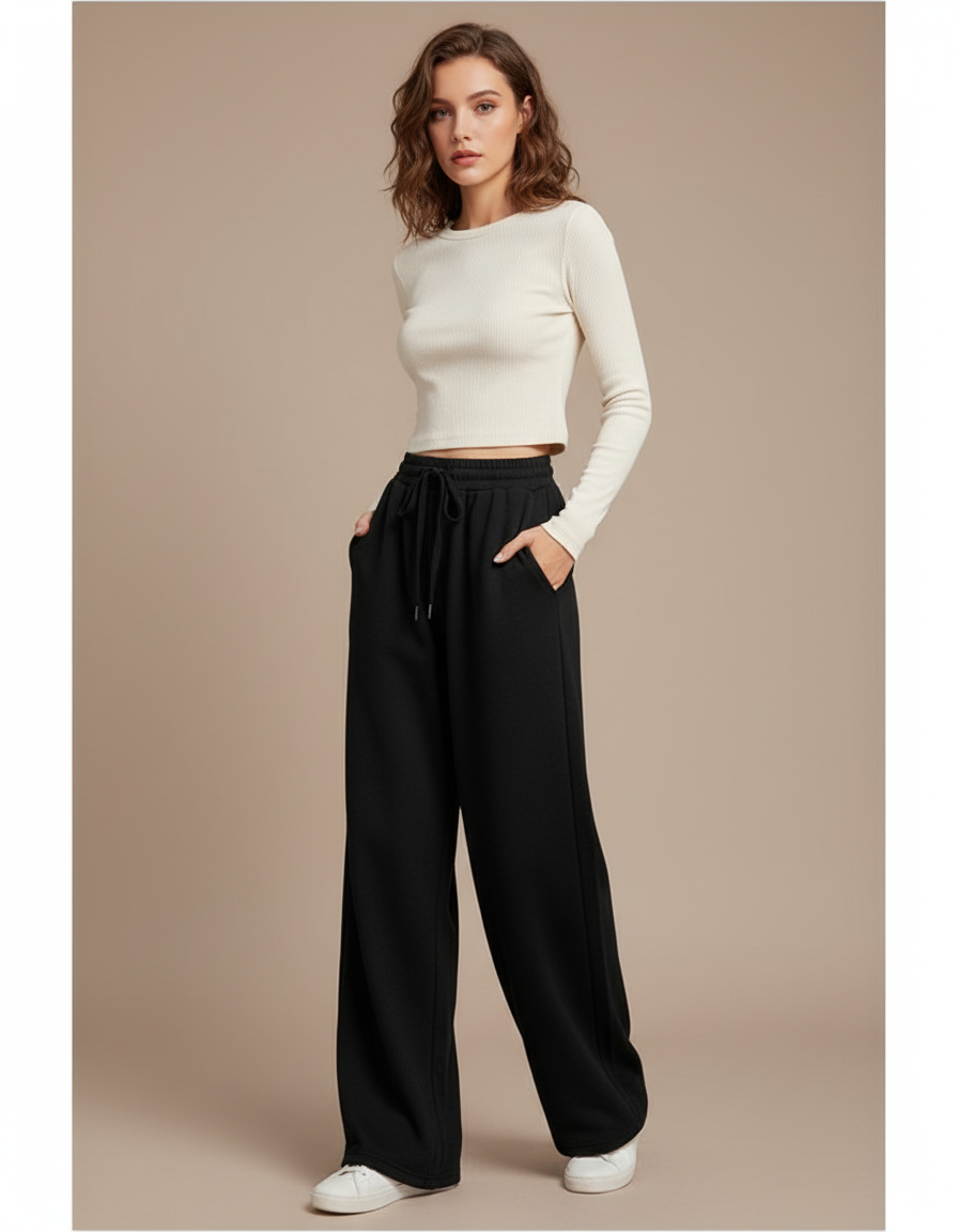 Pantalon Jogging Noir Femme - Molleton