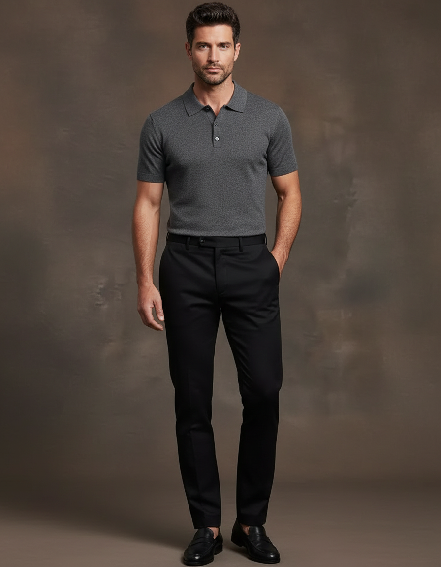 Pantalon Noir Homme Habillé Slim Élégant - Gabardine