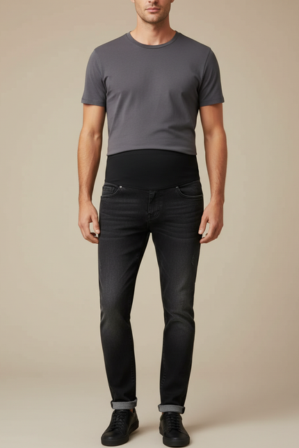Pantalon Noir Jean Maternité Slim Confortable