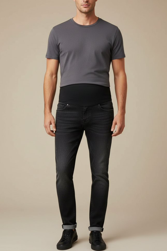 Pantalon Noir Jean Maternité Slim Confortable