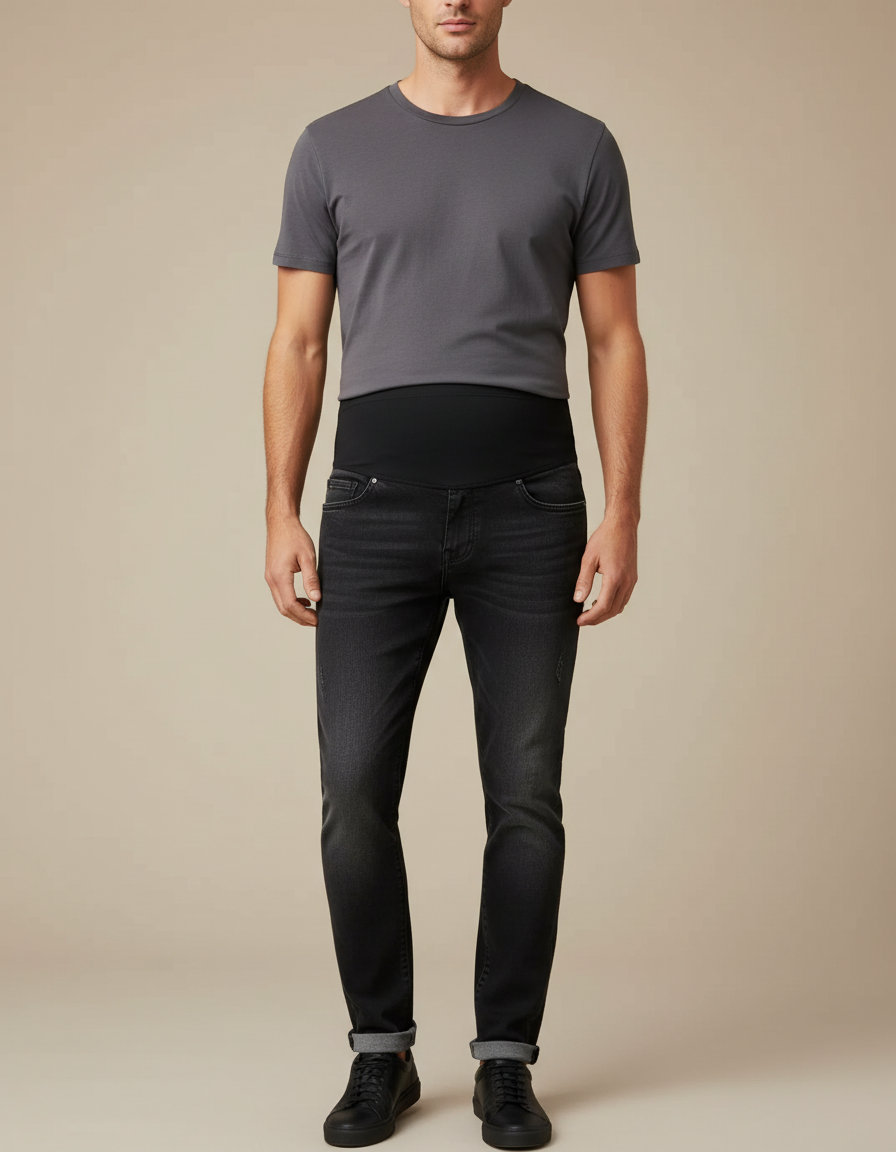 Pantalon Noir Jean Maternité Slim Confortable