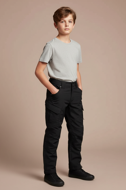 Pantalon Noir Cargo Tactique Décontracté Garçon - Toile