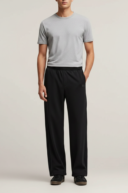 Pantalon Noir Droit Ample Décontracté Homme - Molleton