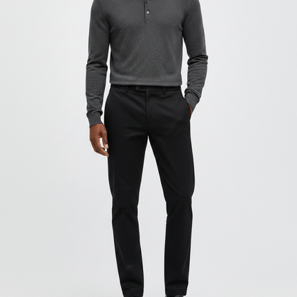 Pantalon Noir Homme Fuselé Décontracté Confortable - Polyester