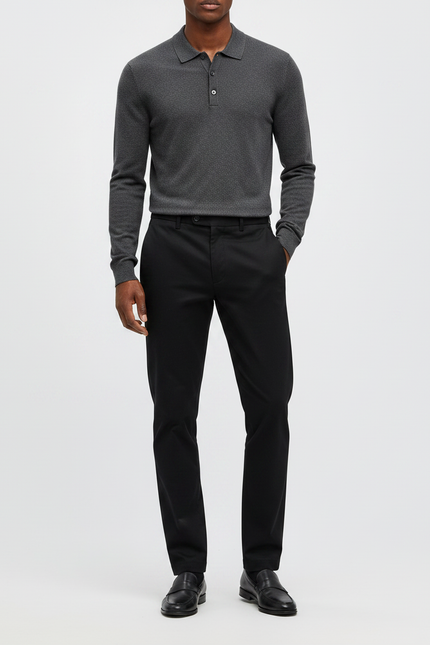 Pantalon Noir Homme Fuselé Décontracté Confortable - Polyester