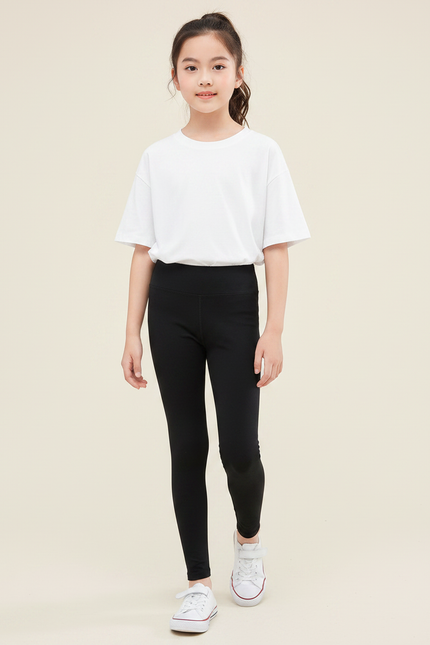 Pantalon Noir Legging Coton Spandex Enfant Sport