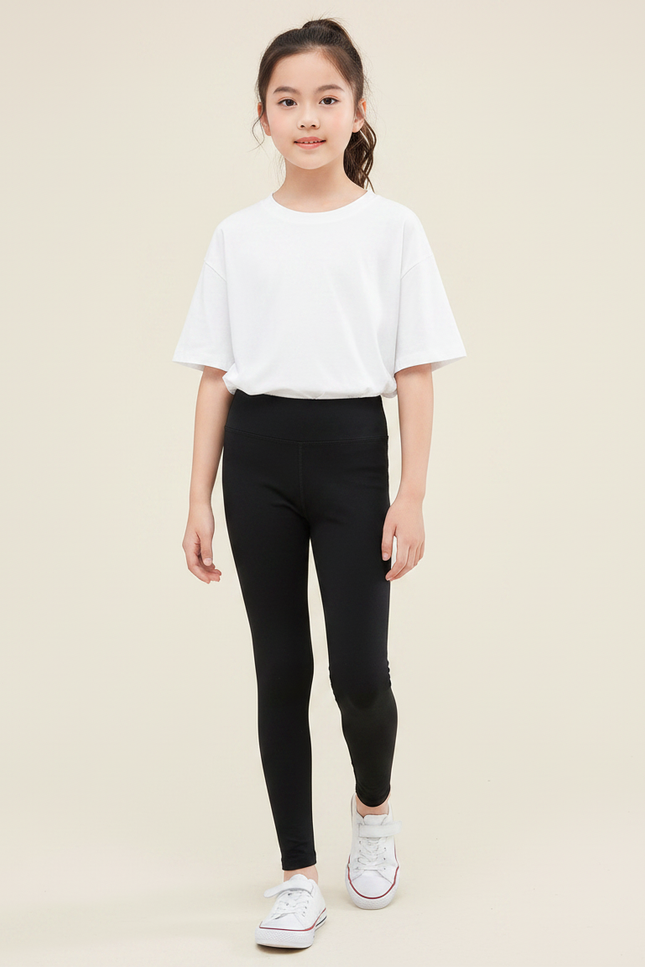 Pantalon Noir Legging Coton Spandex Enfant Sport