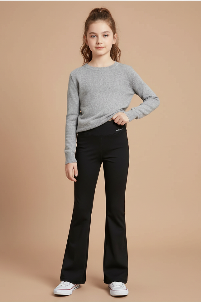 Pantalon Patte D Éléphant Noir - Maille
