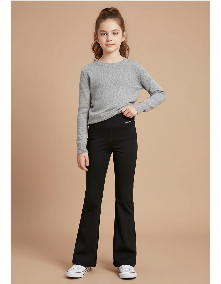 Pantalon Patte D Éléphant Noir - Maille