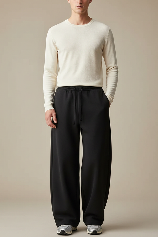 Pantalon Jogging Large Noir - Molleton