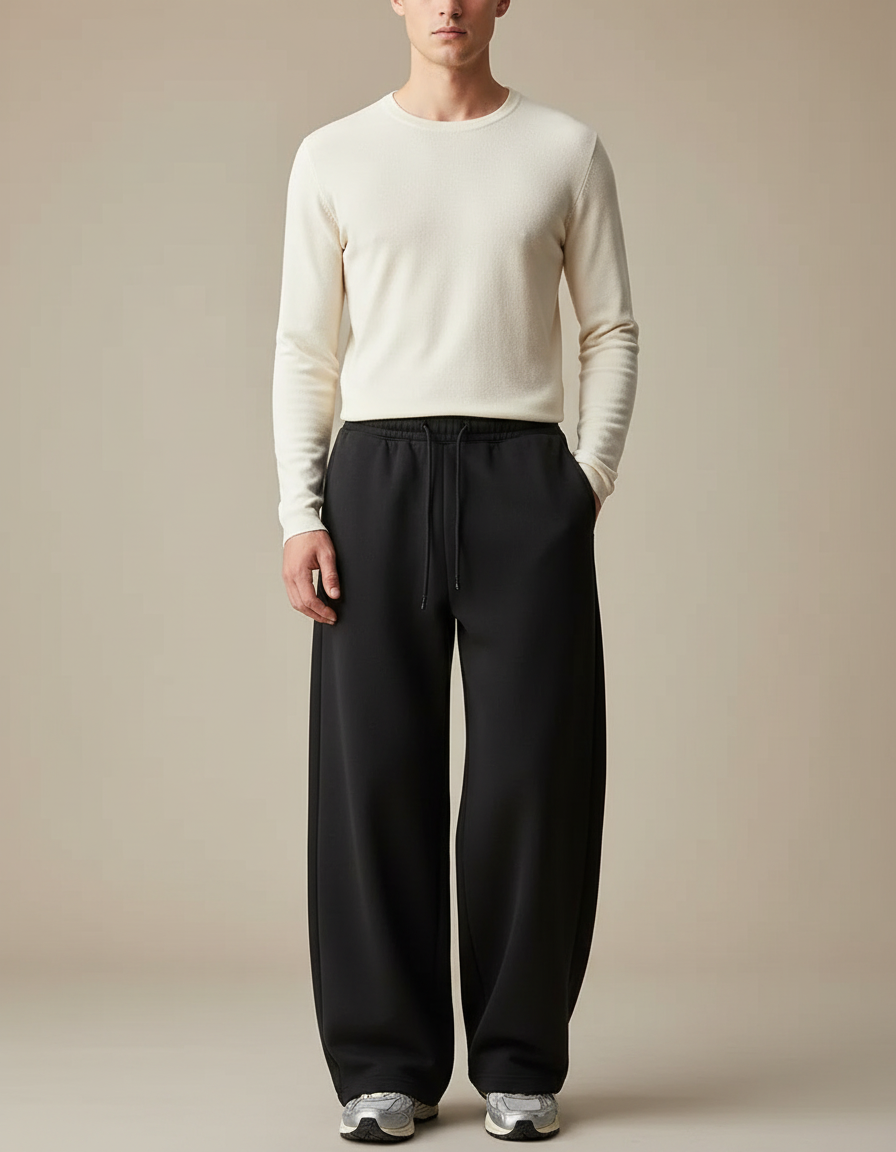 Pantalon Jogging Large Noir - Molleton