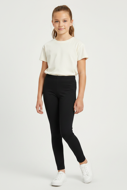 Pantalon Noir Slim Coton Fille Confortable