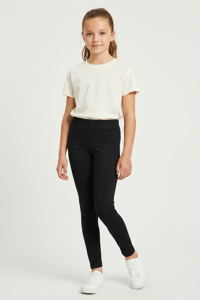 Pantalon Noir Slim Coton Fille Confortable