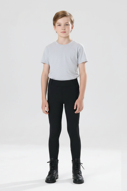 Pantalon Noir Équitation Enfant Silicone Adhérent Confortable - Polyester