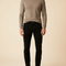 Pantalon Noir Côtelé Slim Élégant Homme - Cordé