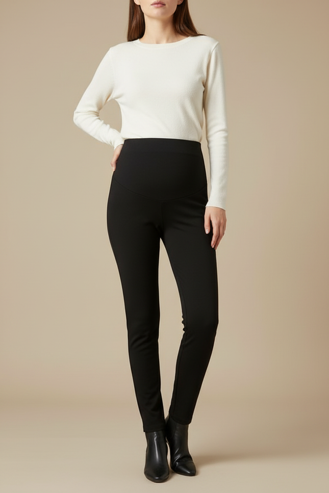 Pantalon Noir Ajusté Confortable Grossesse Femme - Polyester