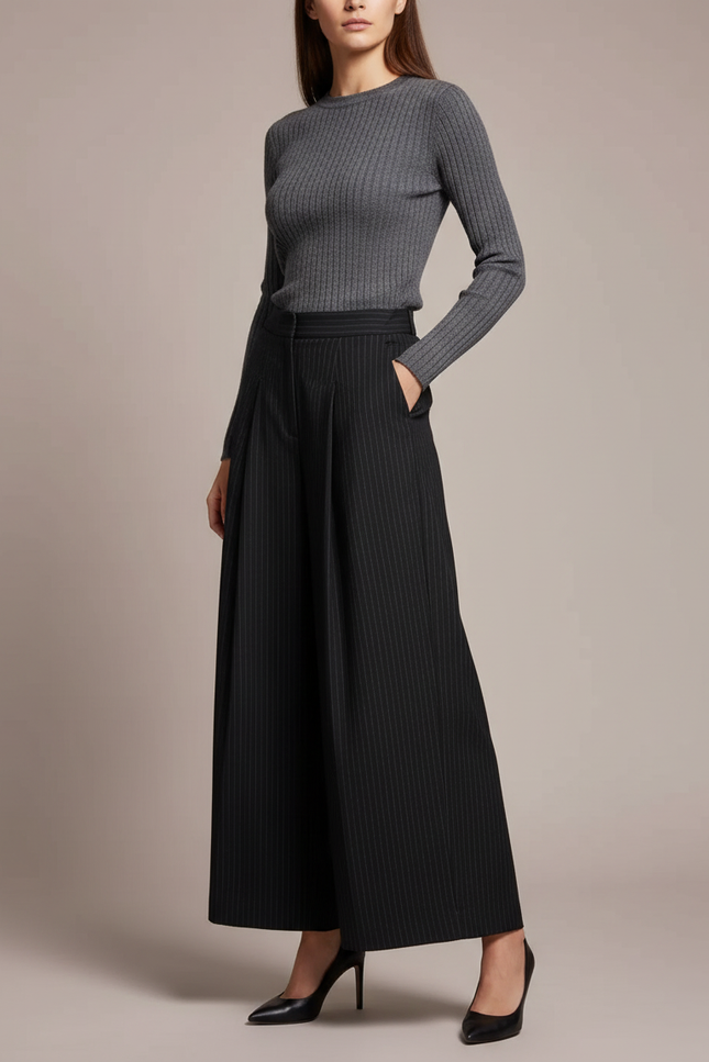 Pantalon Raye Noir - Gabardine