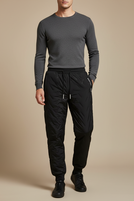 Pantalon Noir Matelassé Homme Sport Hiver - Polyester
