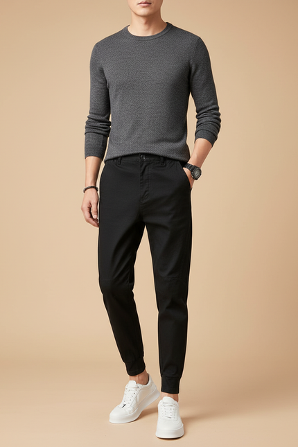 Pantalon Court Noir Homme - Gabardine