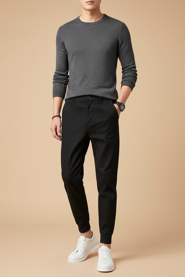 Pantalon Court Noir Homme - Gabardine