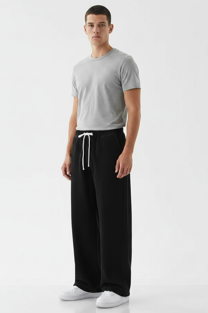 Pantalon Baggy Noir Homme - Molleton