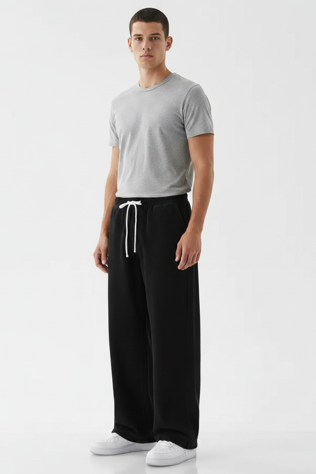 Pantalon Baggy Noir Homme - Molleton