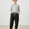 Pantalon Noir Coton Lin Ample Garçon