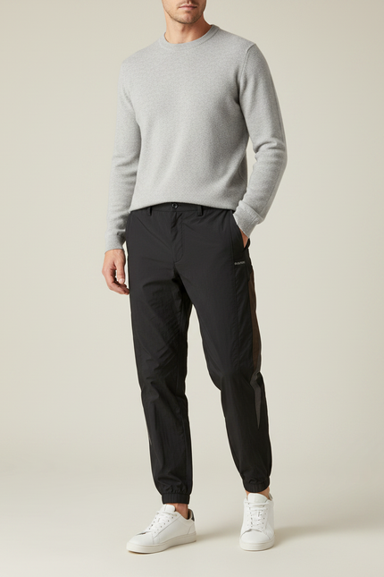 Pantalon Noir Homme Sportif Fuselé Décontracté Jogging - Polyester
