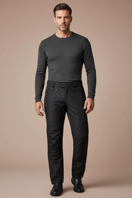 Pantalon Noir Imperméable Moto Homme Coupe Droite - Polyester