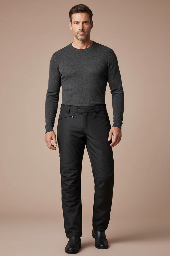 Pantalon Noir Imperméable Moto Homme Coupe Droite - Polyester