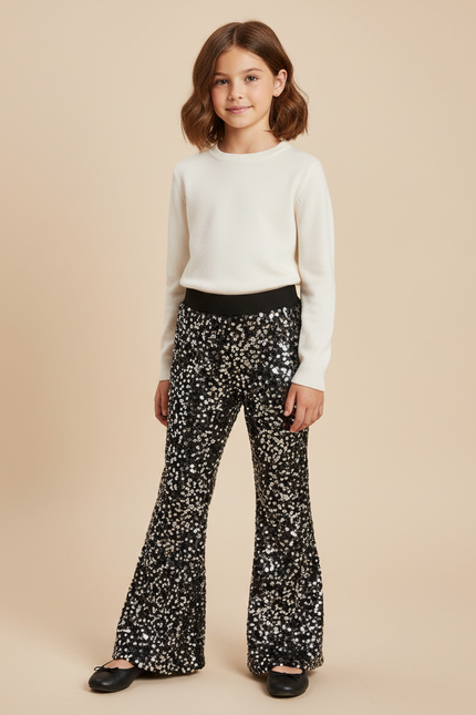 Pantalon Paillettes Noir - Polyester