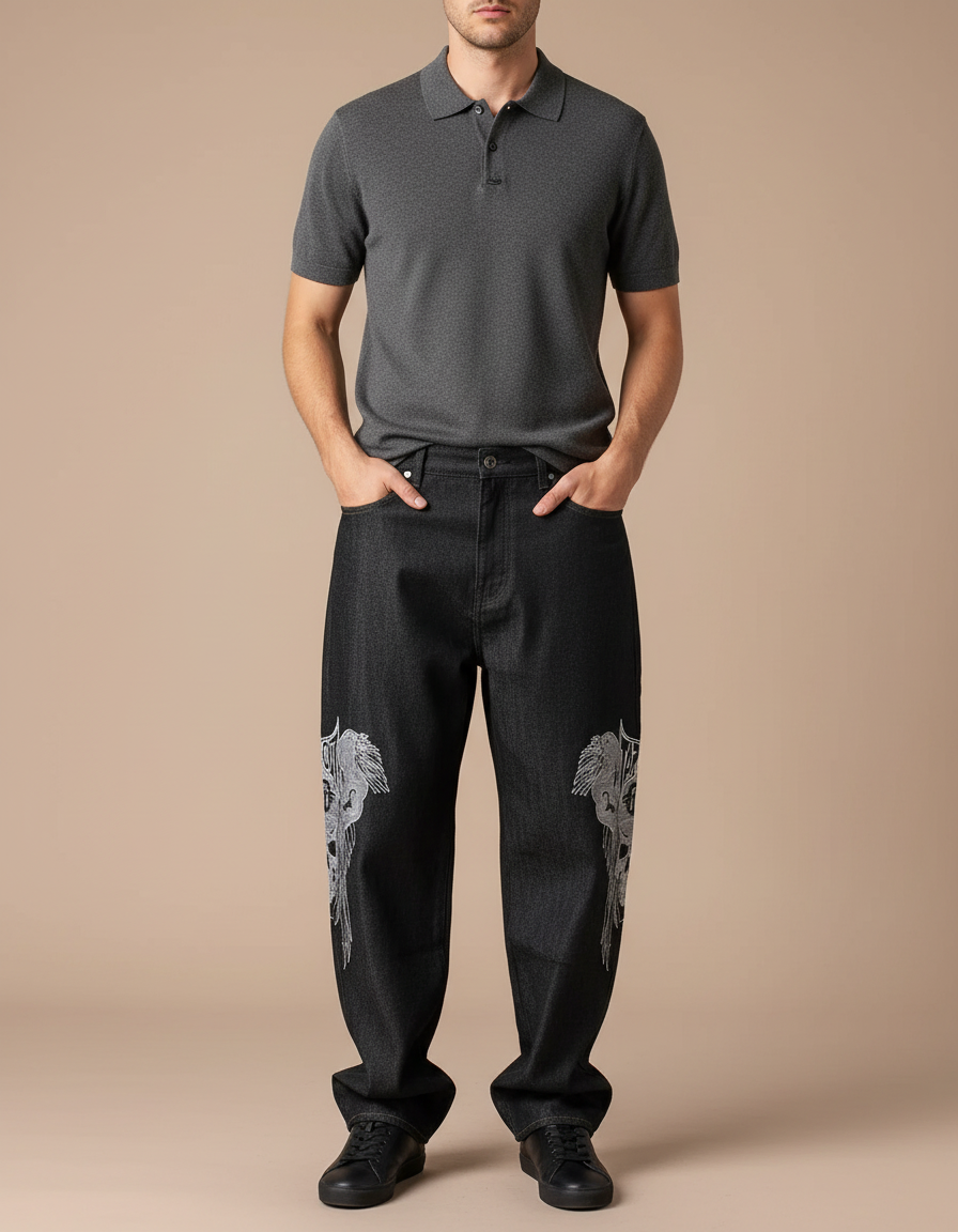 Pantalon Oversize Noir Homme - Jean