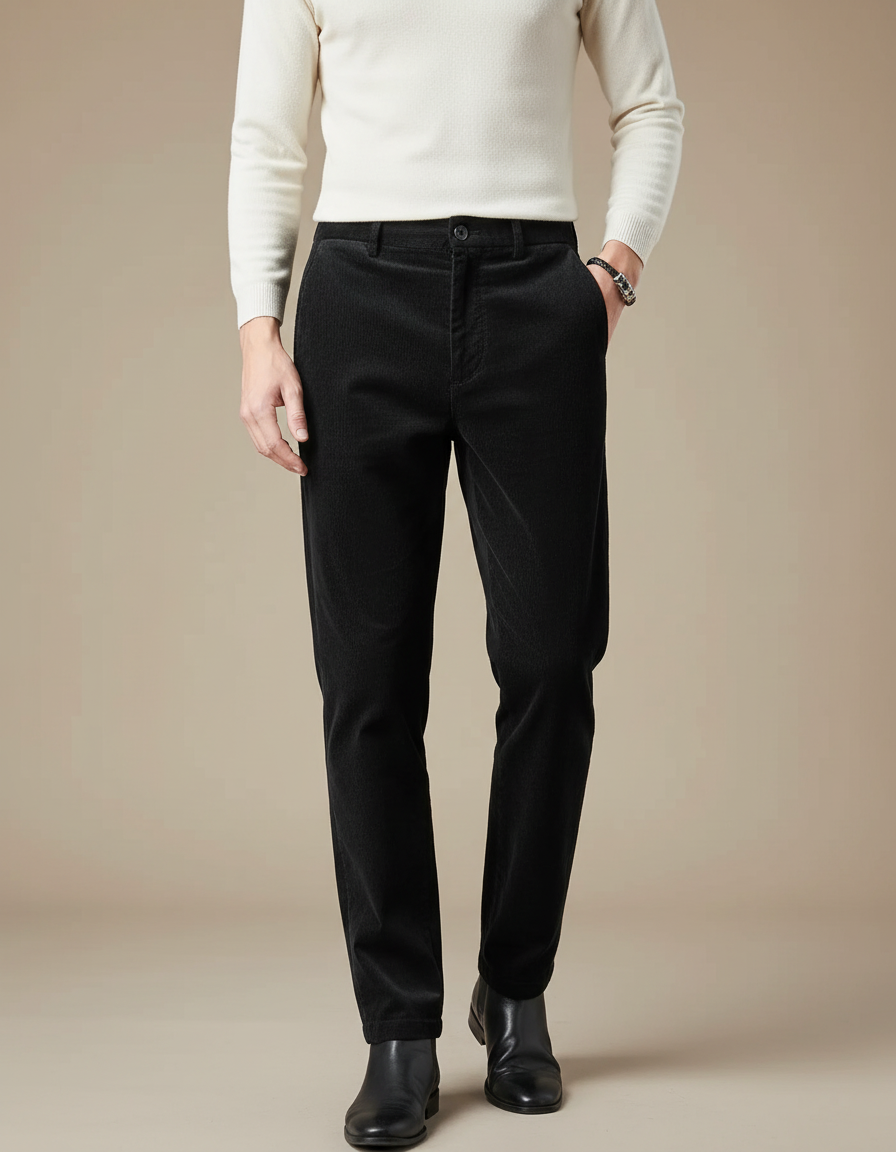 Pantalon Noir Cd55 - Cordé