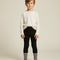 Pantalon Noir Côtelé Tricoté Extensible Confortable Enfant - Maille