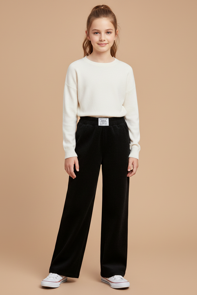 Pantalon En Velours Noir - Cordé