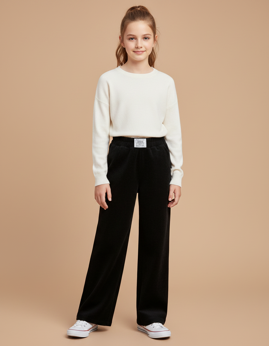 Pantalon En Velours Noir - Cordé