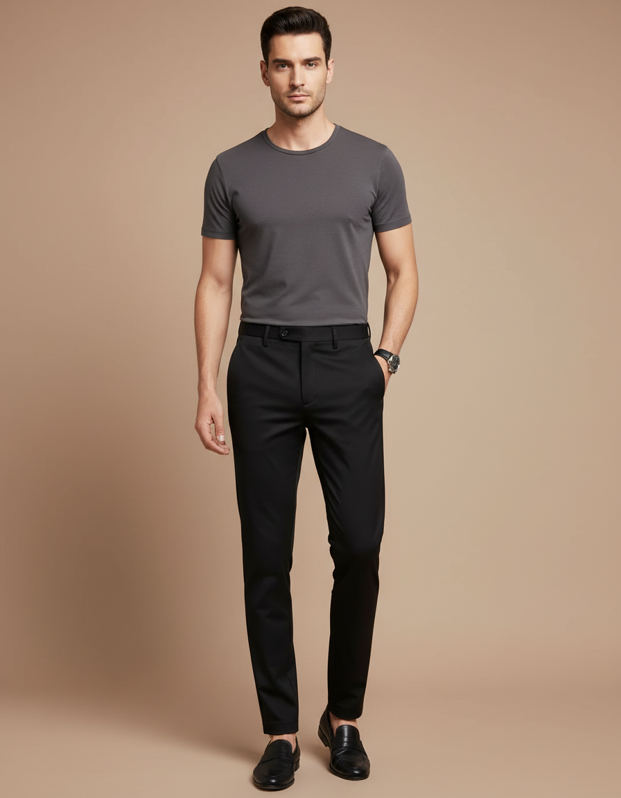 Pantalon Stretch Noir - Polyester