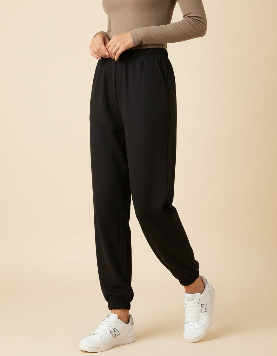 Pantalon Loose Noir - Molleton