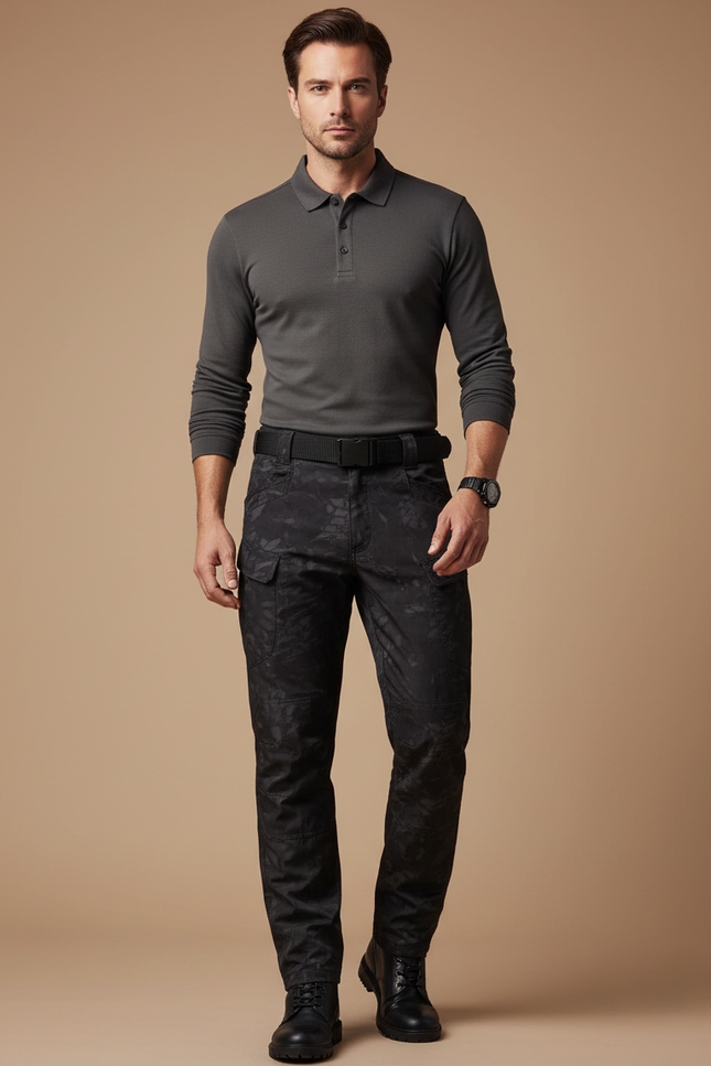 Pantalon Treillis Noir Militaire - Toile