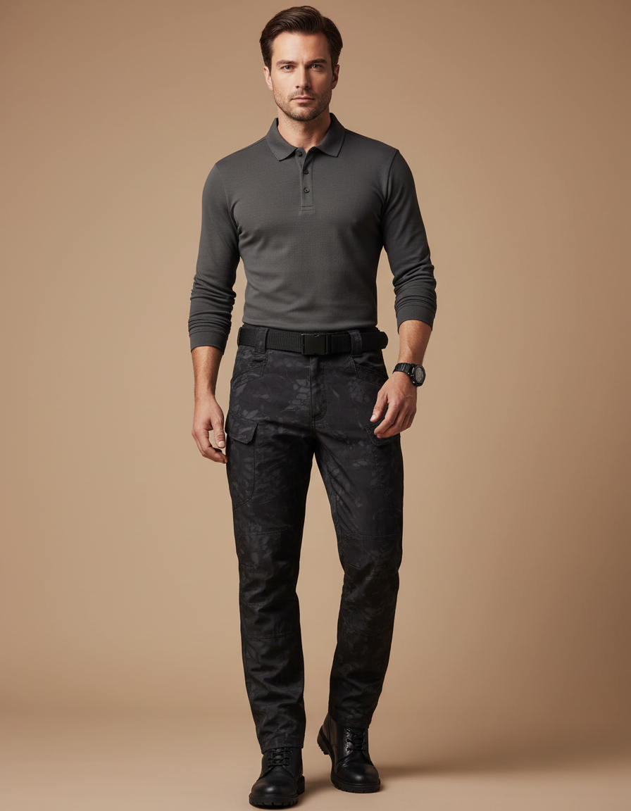 Pantalon Treillis Noir Militaire - Toile