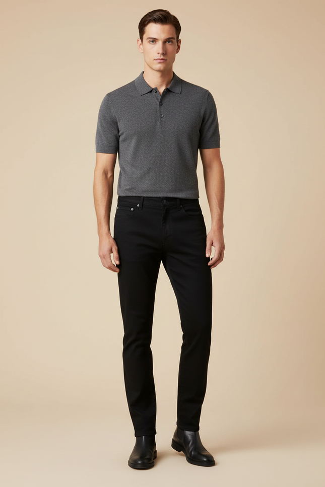 Pantalon Noir Homme Slim Stretch Denim - Jean