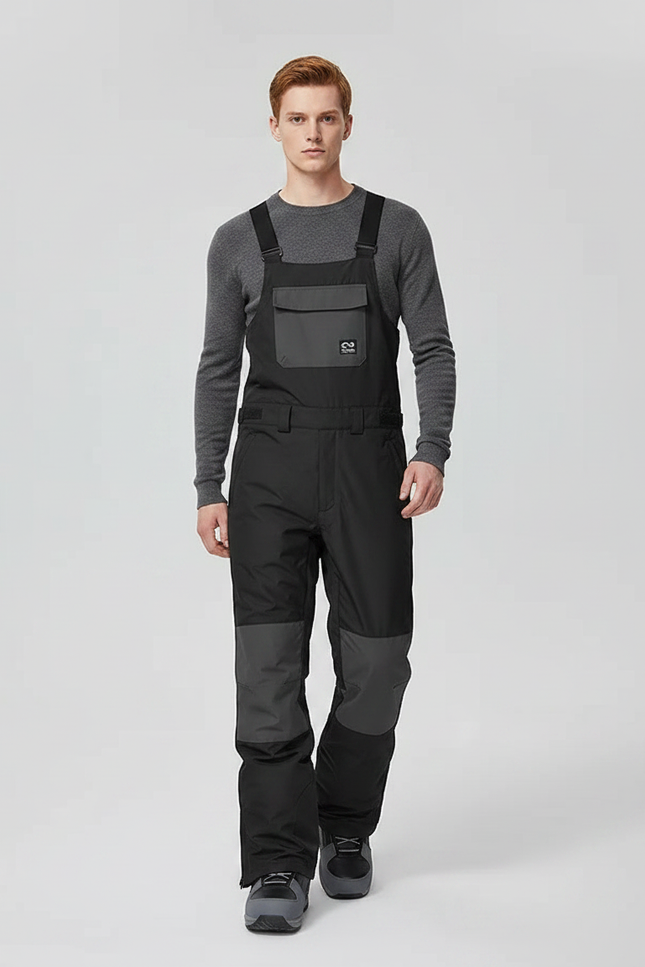 Pantalon Noir Salopette Ski Imperméable Homme - Polyester