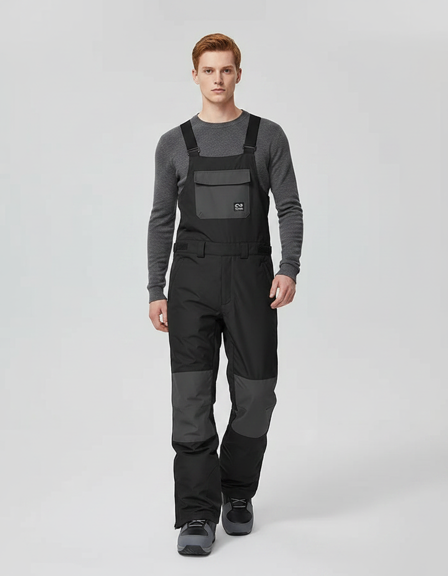 Pantalon Noir Salopette Ski Imperméable Homme - Polyester