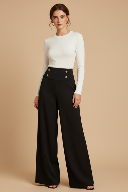 Pantalon Noir Habille - Polyester