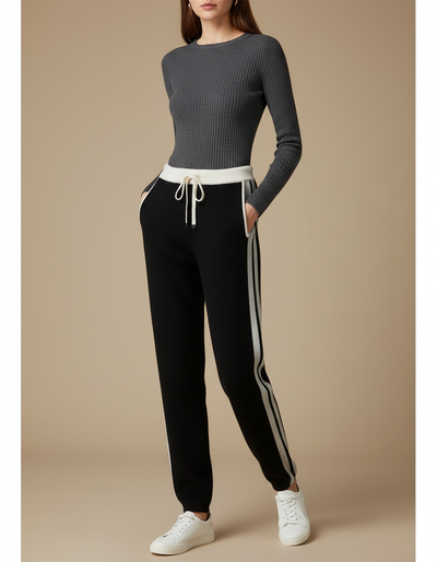 Pantalon Noir Femme Brillant