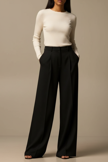 Pantalon Noire Fluide - Viscose