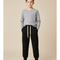 Pantalon Noir Molletonné Cordon Blanc Garçon Sport