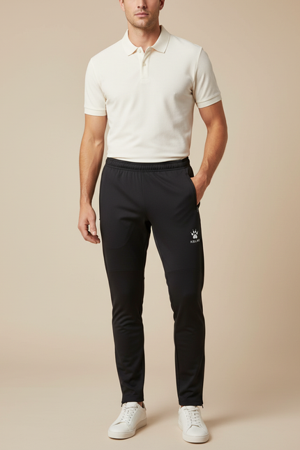 Pantalon Noir Sportif Homme Ajusté Léger - Polyester