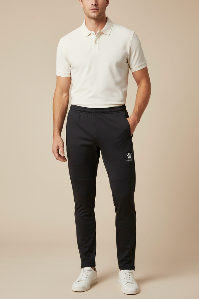 Pantalon Noir Sportif Homme Ajusté Léger - Polyester